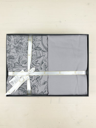 Постельное белье First Choice ADVINA хлопковый сатин grey евро, фото, фотография