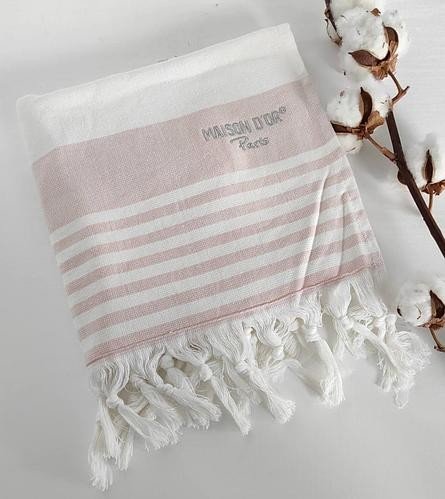 Пляжное полотенце, парео, палантин (пештемаль) Maison Dor PRIMAVERA хлопок грязно-розовый 100х200, фото, фотография