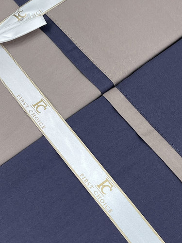 Постельное белье First Choice DUET STYLE хлопковый сатин indigo & beige евро, фото, фотография