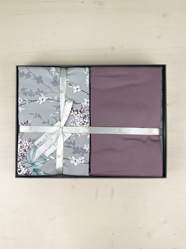 Постельное белье First Choice WISTERIA хлопковый сатин lilac евро, фото, фотография