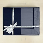 Постельное белье First Choice SERENITY хлопковый сатин делюкс dark grey & navy blue евро, фото, фотография
