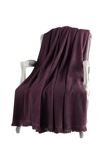 Махровая простынь-покрывало для укрывания Tivolyo Home NATURAL SLIM хлопок фиолетовый 160х220, фото, фотография