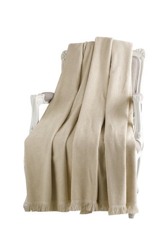 Махровая простынь-покрывало для укрывания Tivolyo Home NATURAL SLIM хлопок бежевый 160х220, фото, фотография