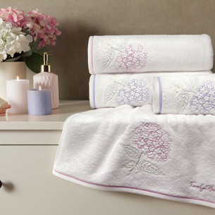 Подарочный набор полотенец для ванной 2 пр. Tivolyo Home ORTANCA хлопковая махра лиловый