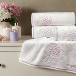 Подарочный набор полотенец для ванной 2 пр. Tivolyo Home ORTANCA хлопковая махра розовый, фото, фотография