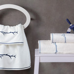 Подарочный набор полотенец для ванной 2 пр. Tivolyo Home PIXEL хлопковая махра кремовый+голубой, фото, фотография