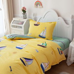Детское постельное белье Sofi De Marko КОРАБЛИКИ хлопковый сатин жёлтый 1,5 спальный, фото, фотография
