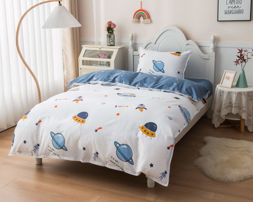 Детское постельное белье Sofi De Marko КОСМОС хлопковый сатин белый 1,5 спальный, фото, фотография