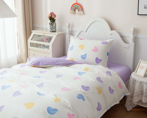 Детское постельное белье Sofi De Marko СЕРДЦА хлопковый сатин разноцветный 1,5 спальный, фото, фотография