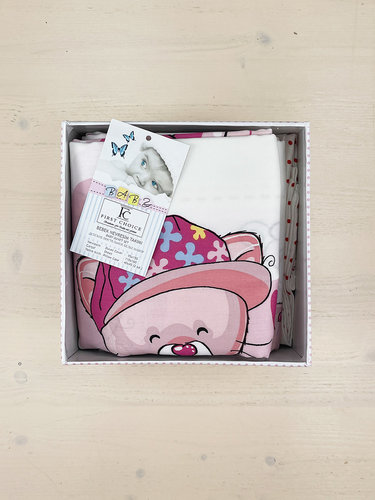 Постельное белье для новорожденных First Choice PINK CAT бамбуковый сатин, фото, фотография