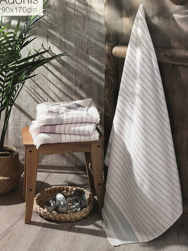 Пляжное полотенце, парео, палантин (пештемаль) Pupilla ADONIS хлопок зелёный 90х170, фото, фотография