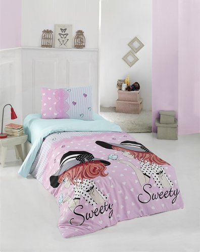 Детское постельное белье Altinbasak SWEETY GIRL хлопковый ранфорс 1,5 спальный, фото, фотография