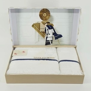 Подарочный набор полотенец для ванной 50х90, 75х150 Tivolyo Home NATURAL SLIM хлопковая махра белый