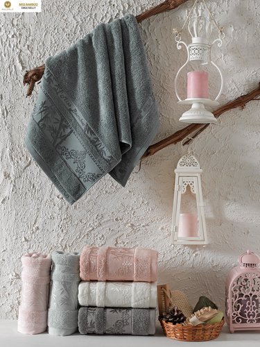 Набор полотенец для ванной 6 шт. Philippus NELLY бамбуковая махра 50х90, фото, фотография