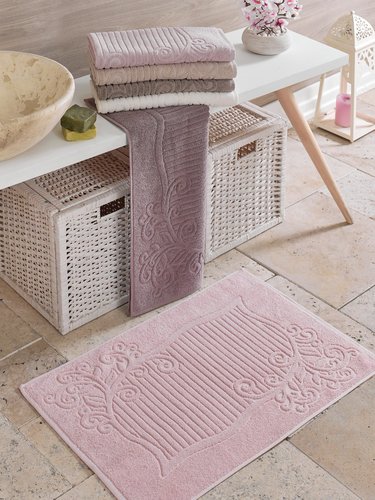 Набор ковриков для ванной 6 шт. Philippus AKUSTIK хлопковая махра 50х70, фото, фотография