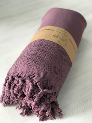 Вафельная простыня-покрывало для укрывания (пике) Saheser хлопок сиреневый 220х240, фото, фотография