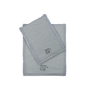 Подарочный набор полотенец для ванной 2 пр. Tivolyo Home BAROC хлопковая махра серый