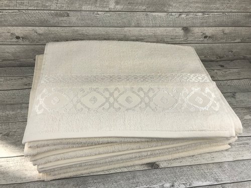 Набор полотенец для ванной 2 шт. Efor хлопковая махра кремовый, фото, фотография