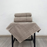 Набор полотенец для ванной с ковриком 3 пр. Pupilla MONET хлопковая махра V1, фото, фотография