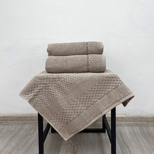 Набор полотенец для ванной с ковриком 3 пр. Pupilla MONET хлопковая махра V1