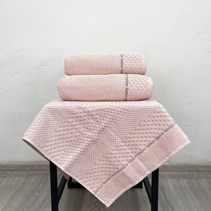 Набор полотенец для ванной с ковриком 3 пр. Pupilla MONET хлопковая махра V2
