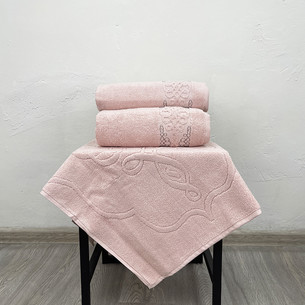 Набор полотенец для ванной с ковриком 3 пр. Pupilla PENANOPE хлопковая махра V2