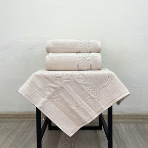 Набор полотенец для ванной с ковриком 3 пр. Pupilla PENANOPE хлопковая махра V3