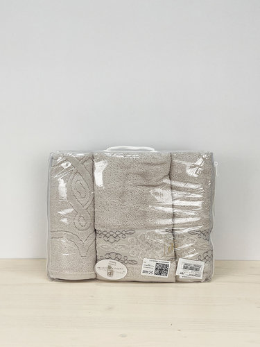 Набор полотенец для ванной с ковриком 3 пр. Pupilla PENANOPE хлопковая махра V3, фото, фотография