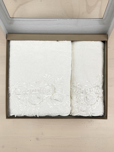Набор полотенец для ванной в подарочной упаковке 50х90, 70х140 Pupilla CANDY хлопковая махра V1, фото, фотография
