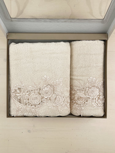 Набор полотенец для ванной в подарочной упаковке 50х90, 70х140 Pupilla CANDY хлопковая махра V3, фото, фотография