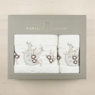 Набор полотенец для ванной в подарочной упаковке 50х90, 70х140 Pupilla ELANUR хлопковая махра V3