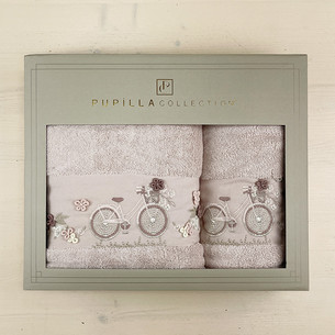 Набор полотенец для ванной в подарочной упаковке 50х90, 70х140 Pupilla ELANUR хлопковая махра V14