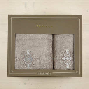 Набор полотенец для ванной в подарочной упаковке 2 пр. Pupilla MOONLIGHT бамбуковая махра V1