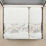 Набор полотенец для ванной в подарочной упаковке 2 пр. Pupilla CRISTINA бамбуковая махра V1, фото, фотография