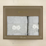 Набор полотенец для ванной в подарочной упаковке 2 пр. Pupilla CRISTINA бамбуковая махра V2, фото, фотография