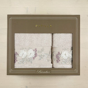 Набор полотенец для ванной в подарочной упаковке 2 пр. Pupilla CRISTINA бамбуковая махра V3