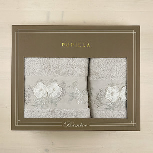 Набор полотенец для ванной в подарочной упаковке 2 пр. Pupilla CRISTINA бамбуковая махра V4