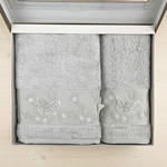 Набор полотенец для ванной в подарочной упаковке 2 пр. Pupilla CRISTINA бамбуковая махра V9, фото, фотография