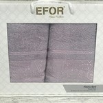 Подарочный набор полотенец для ванной 50х90, 70х140 Efor ECRE хлопковая махра светло-лиловый, фото, фотография