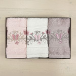 Подарочный набор полотенец-салфеток 3 шт. Pupilla EVA бамбуковая махра V3, фото, фотография