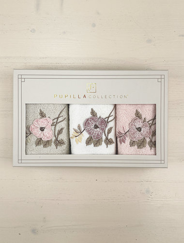 Подарочный набор полотенец-салфеток 3 шт. Pupilla HAYAL бамбуковая махра V4, фото, фотография