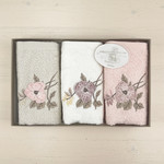 Подарочный набор полотенец-салфеток 3 шт. Pupilla HAYAL бамбуковая махра V4, фото, фотография