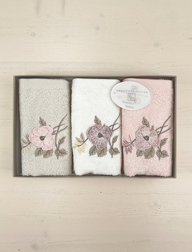 Подарочный набор полотенец-салфеток 3 шт. Pupilla HAYAL бамбуковая махра V4, фото, фотография