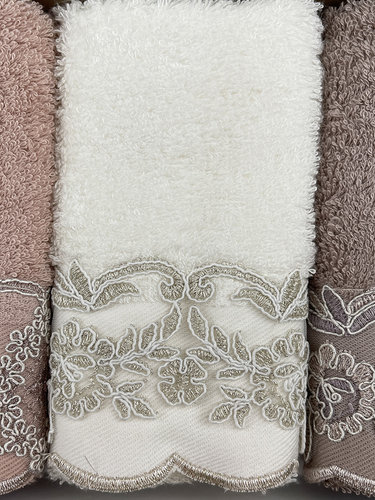 Подарочный набор полотенец-салфеток 3 шт. Pupilla MARTA бамбуковая махра V2, фото, фотография