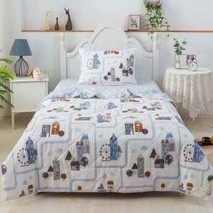 Детское постельное белье без пододеяльника с одеялом Sofi De Marko ГОРОД ЭМБЕР хлопковый сатин 1,5 спальный