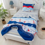 Детское постельное белье без пододеяльника с одеялом Sofi De Marko МАЯКИ хлопковый сатин 1,5 спальный, фото, фотография