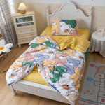 Детское постельное белье без пододеяльника с одеялом Sofi De Marko МЕДВЕЖАТА хлопковый сатин жёлтый 1,5 спальный, фото, фотография