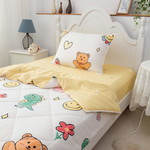 Детское постельное белье без пододеяльника с одеялом Sofi De Marko СМАЙЛ хлопковый сатин жёлтый 1,5 спальный, фото, фотография
