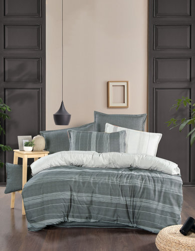 Постельное белье SAREV BAZAAR MARTIN хлопковый ранфорс gri евро, фото, фотография