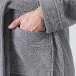 Халат мужской Karna LEON хлопковая махра тёмно-серый XL, фото, фотография
